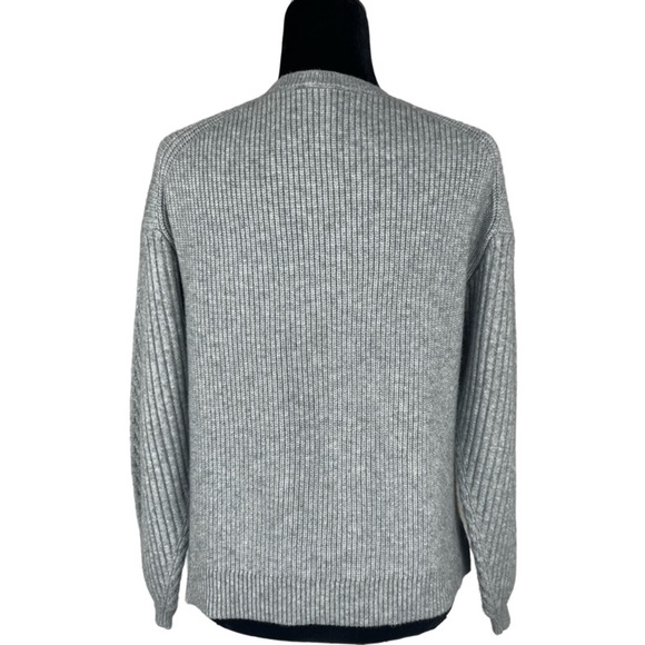 Ann Taylor Woman’s Gray Chunky Knit Lace up neckline sweater size XS warm & cozy - Picture 2 of 14